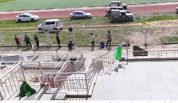 The returnees at the IG Stadium reception centre in Kohima on June 9. (DIPR Photo)